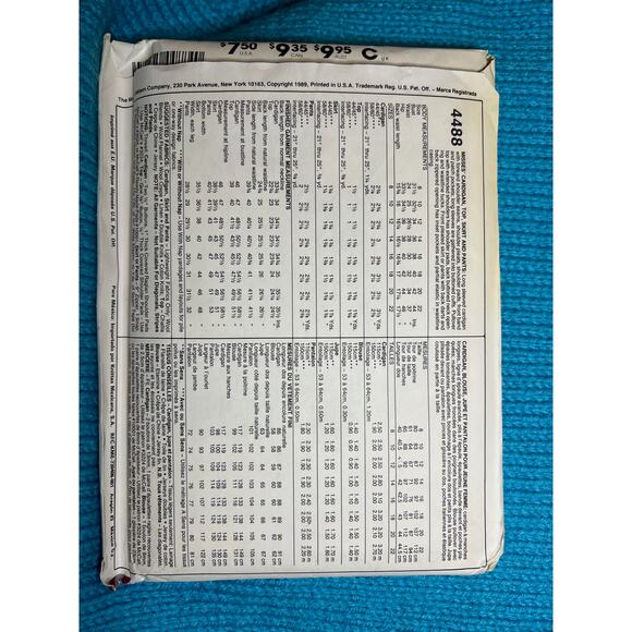 McCalls 4488 Pattern Cardigan top skirt pants 1980s size 14 - Picture 3 of 6